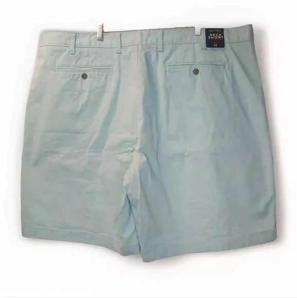 Nautica The Deck Shorts Men 48 Chino Aqua Breeze Stretch Cotton Preppy Coastal - Picture 5 of 12